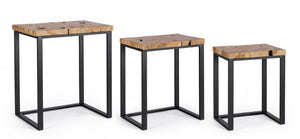 Tavolini in Teak Marrone Industriale da Interno - MIRANDA