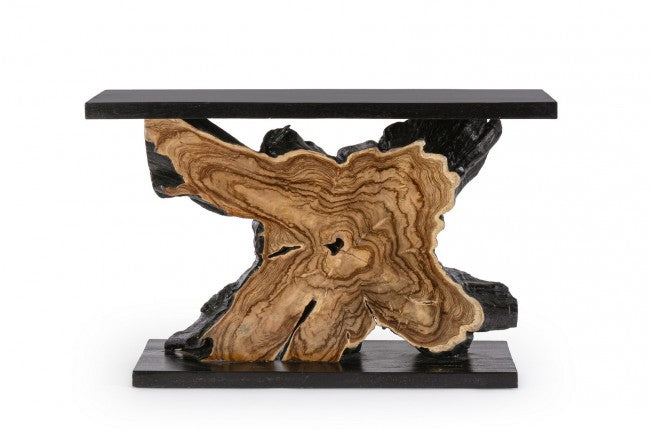 Consolle Teak Marrone Rustica da Interno 120x40 cm - MIA