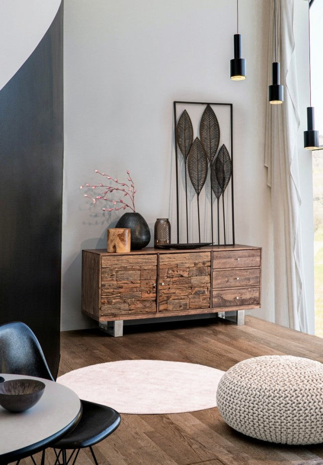 Candela in Teak Marrone Rustica da Interno 20 cm - KELLY