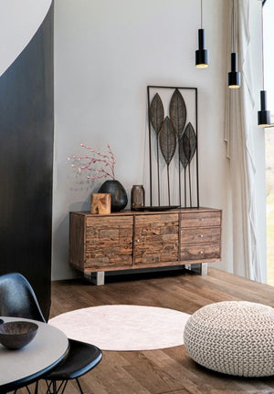 Candela in Teak Marrone Rustica da Interno 20 cm - KELLY