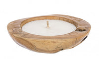 Candela in Teak Marrone Rustica da Interno 30 cm - KELLY