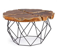 Tavolino in Teak Marrone Industriale da Interno 80 cm - IVY