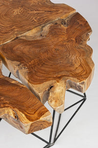 Tavolino in Teak Marrone Industriale da Interno 80 cm - IVY