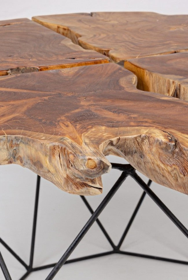 Tavolino in Teak Marrone Industriale da Interno 80 cm - IVY