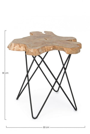 Tavolino in Teak Nero Industriale da Interno - APOLLO