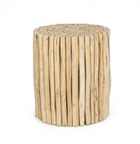 Tavolino in Teak Marrone Rustico da Interno - DANTE