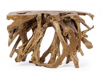 Consolle Radice Teak Marrone Rustica da Interni 120x40 - ROSE