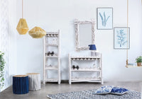 Tavolino in Teak Blu Moderno da Interno - DANTE