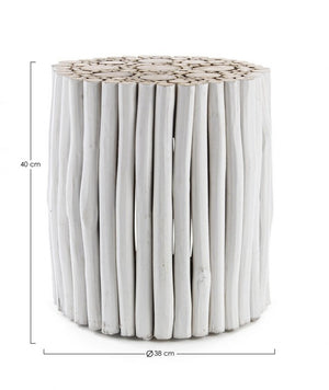 Tavolino in Legno Bianco Rustico da Interno - DANTE