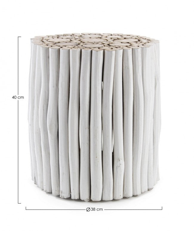 Tavolino in Legno Bianco Rustico da Interno - DANTE