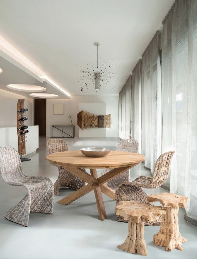 Tavolino in Radice di Teak Marrone Rustico da Interno - ATLAS