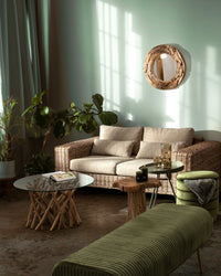 Tavolino in Teak Marrone Rustico da Interno 40x40 cm - ATLAS