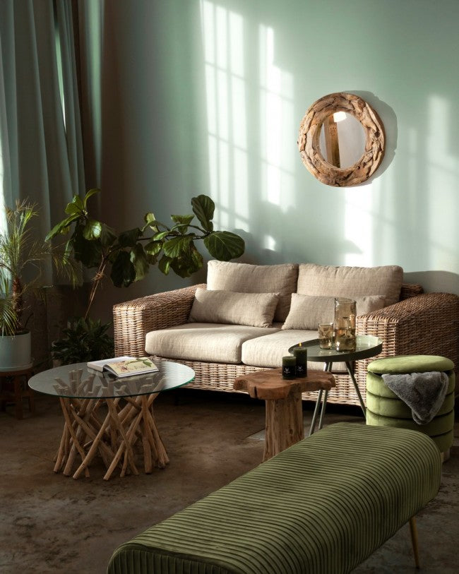 Tavolino in Teak Marrone Rustico da Interno 40x40 cm - ATLAS