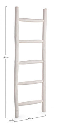 Scala Decorativa in Teak Bianco Rustica da Interno - KAI