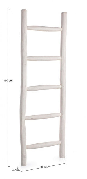 Scala Decorativa in Teak Bianco Rustica da Interno - KAI