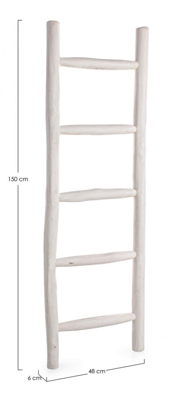 Scala Decorativa in Teak Bianco Rustica da Interno - KAI