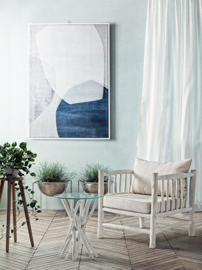 Tavolino in Teak Trasparente Stile Naturale 40 cm - KAI