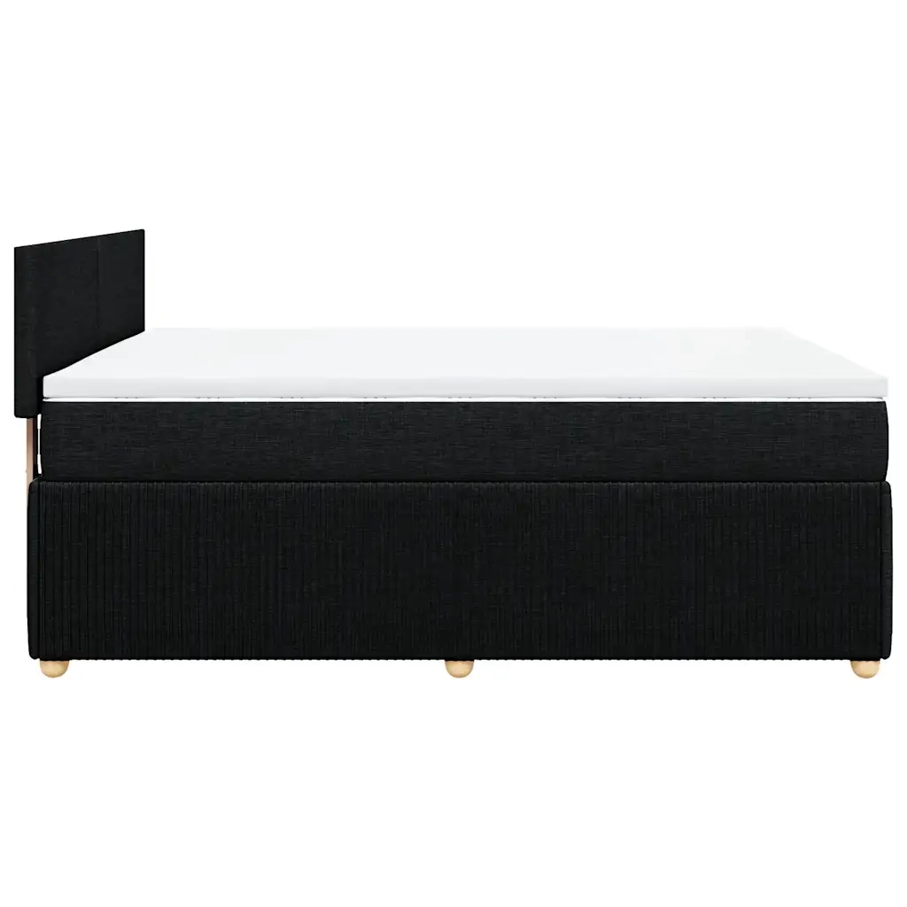 Giroletto a Molle con Materasso Nero 160x200 cm in Tessuto