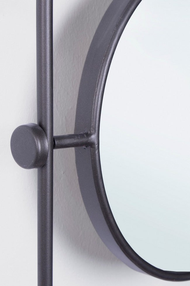 Set 2 Specchi con Mensola Acciaio Nero Industriale da Parete - COLLINS