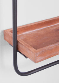 Set 2 Specchi con Mensola Acciaio Nero Industriale da Parete - COLLINS