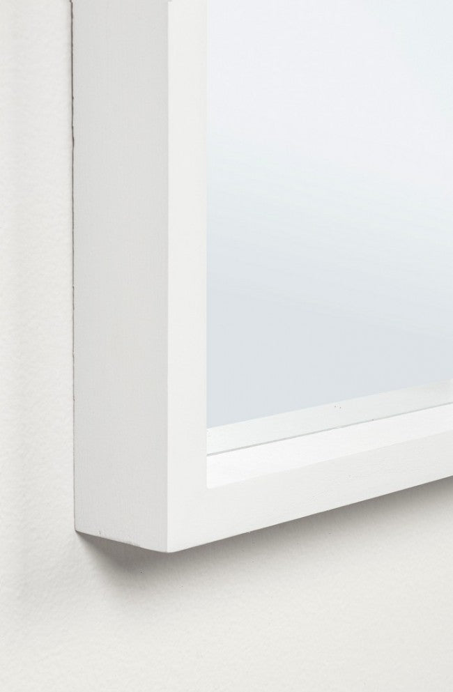 Specchio Rettangolare Legno Bianco Moderno da Interno 32x122 - YOUNG