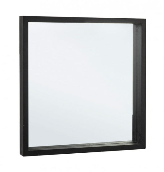 Specchio Legno Nero Moderno da Parete 52x52 cm - YOUNG