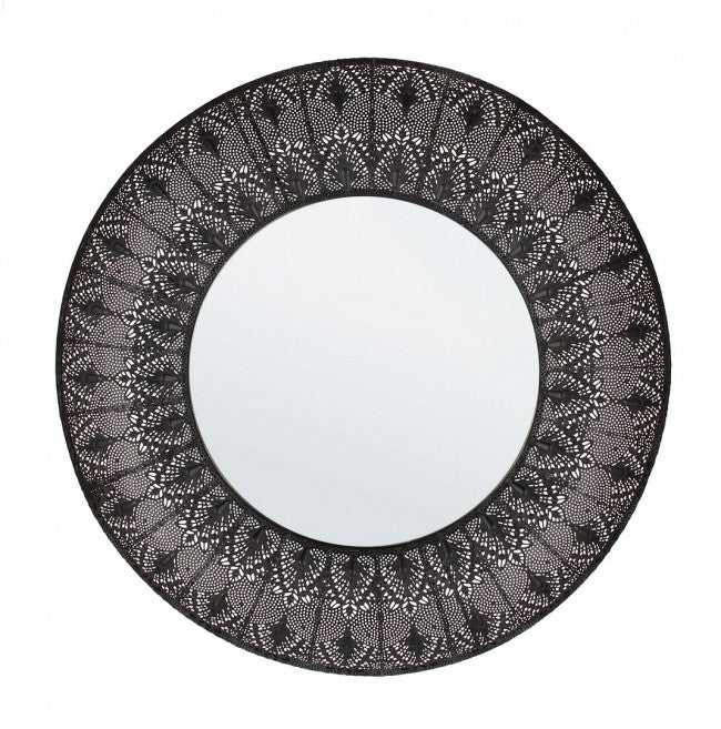 Specchio Metallo Nero Industriale da Parete 70 cm - PARKER