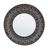 Specchio Metallo Nero Industriale da Parete 70 cm - PARKER