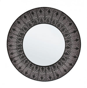 Specchio Metallo Nero Industriale da Parete 70 cm - PARKER