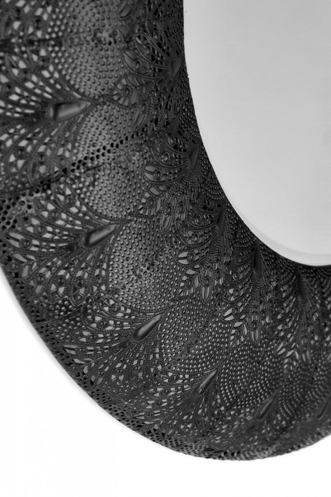 Specchio Metallo Nero Industriale da Parete 70 cm - PARKER