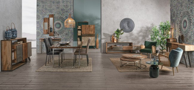 Specchio Legno Naturale Rustico da Parete 25x90 cm - ELLIOTT