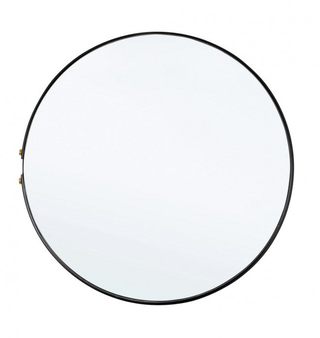 Specchio Tondo Acciaio Nero Moderno da Parete 66 cm - DAMON