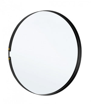 Specchio Tondo Acciaio Nero Moderno da Parete 66 cm - DAMON