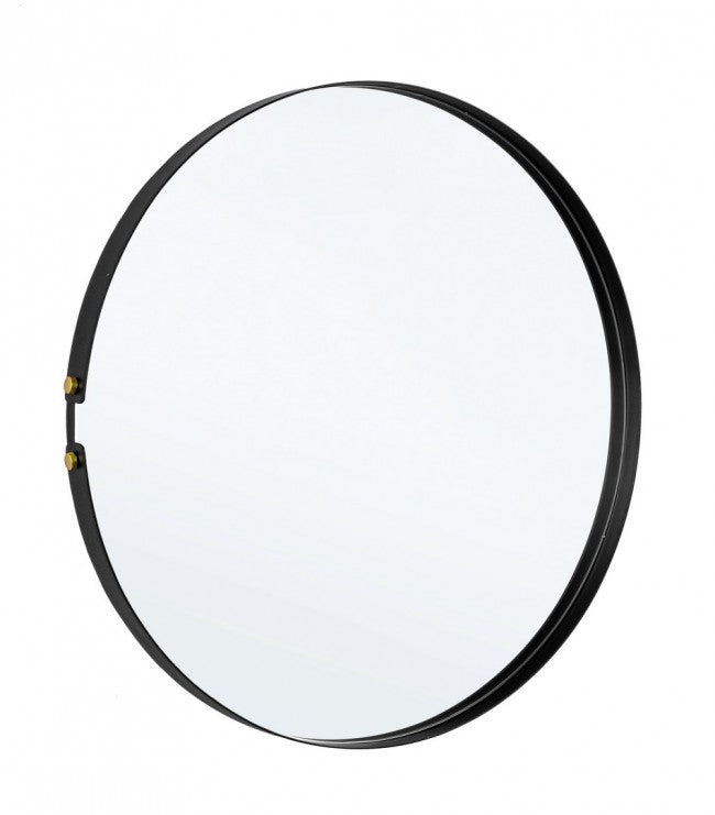 Specchio Tondo Acciaio Nero Moderno da Parete 66 cm - DAMON