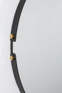 Specchio Tondo Acciaio Nero Moderno da Parete 66 cm - DAMON
