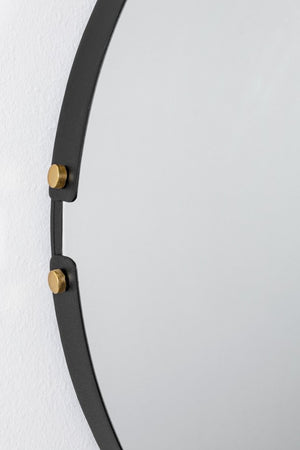 Specchio Tondo Acciaio Nero Moderno da Parete 66 cm - DAMON