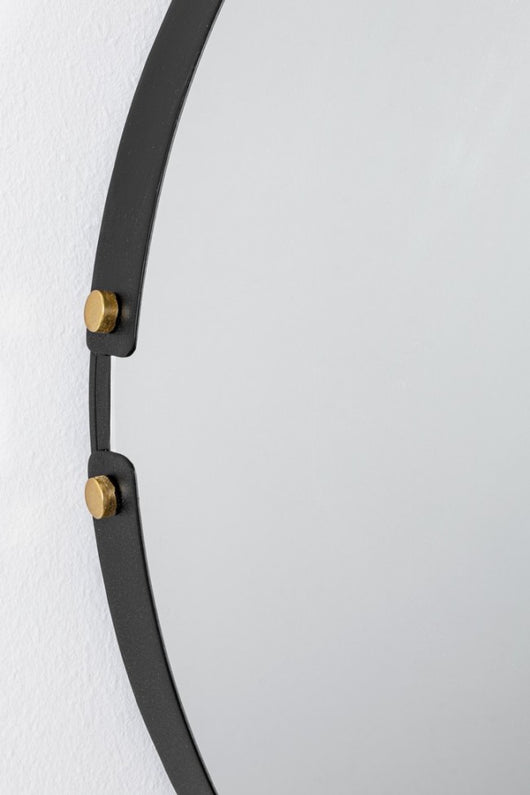 Specchio Tondo Acciaio Nero Moderno da Parete 66 cm - DAMON