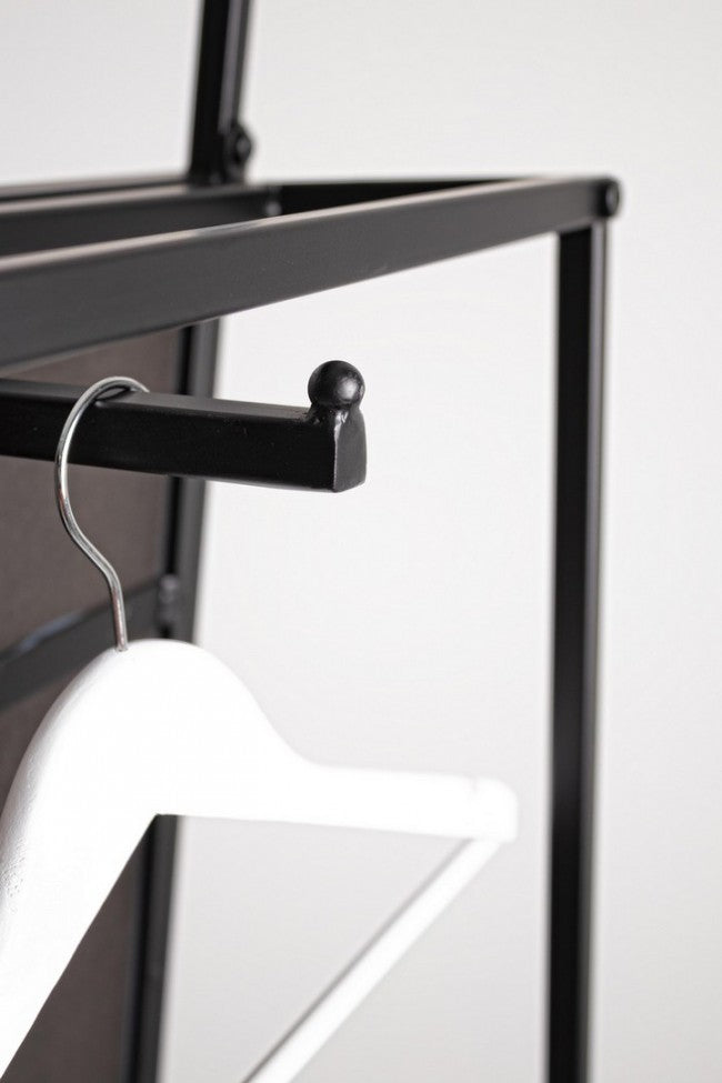 Specchio con Portabiti Acciaio Nero Moderno da Interno - HILL