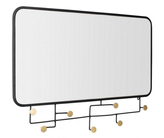 Specchio con Appendino Acciaio Nero Moderno da Parete - WRIGHT