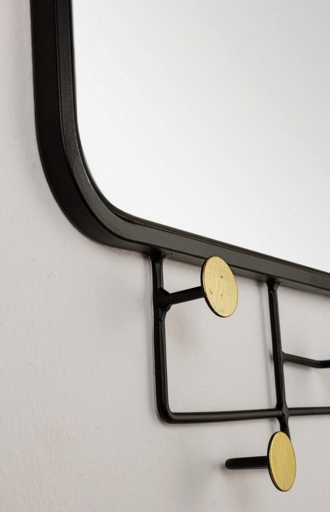 Specchio con Appendino Acciaio Nero Moderno da Parete - WRIGHT