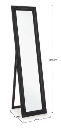 Specchio da Terra Legno Nero Classico da Interno 40x160 cm - HALL