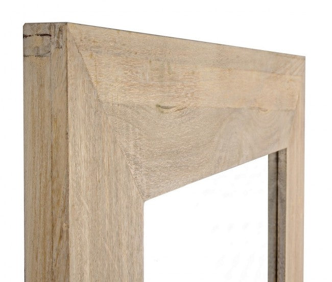 Specchio Rettangolare Legno Naturale Rustico da Parete 72x92 - YOUNG