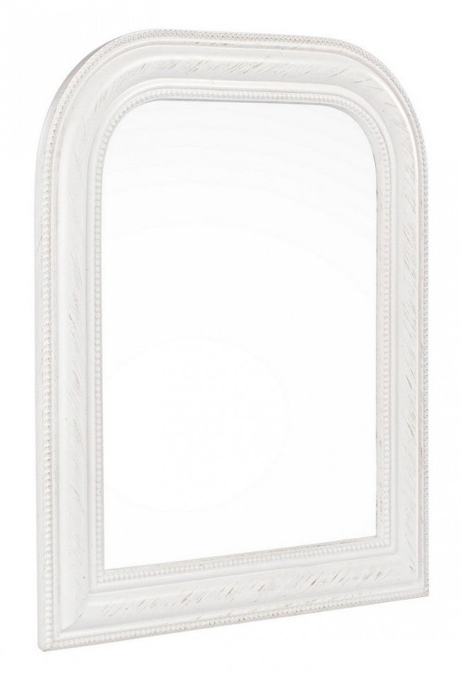 Specchio Poliresina Bianco Rustico da Parete 50x60 cm - HALL