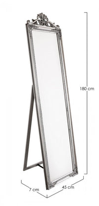 Specchio da Terra Argentato Stile Classico H180 cm - HALL