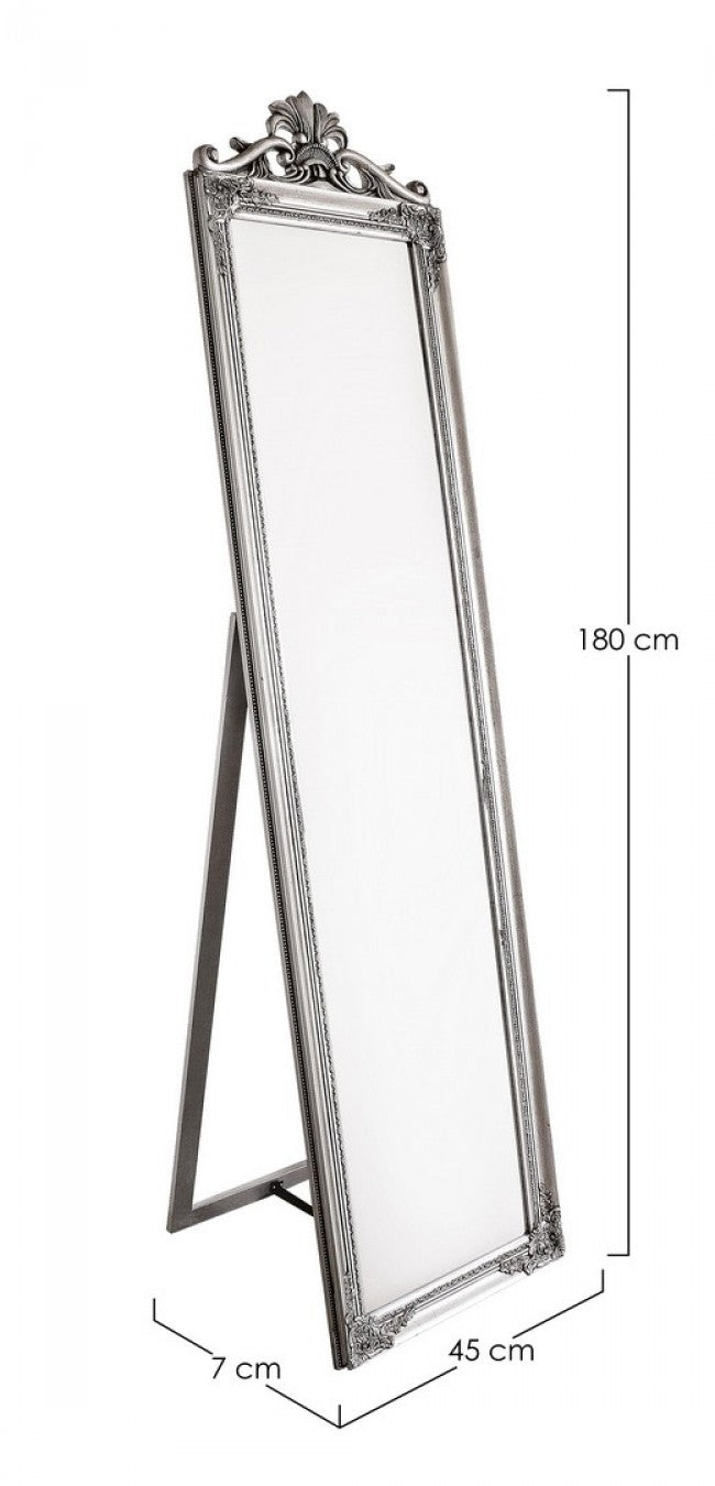 Specchio da Terra Argentato Stile Classico H180 cm - HALL