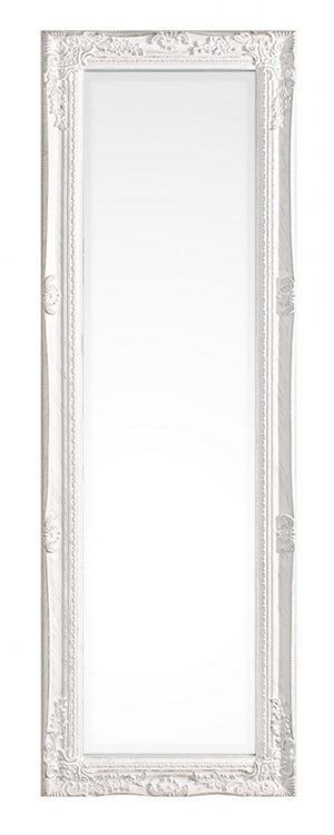 Specchio Legno Bianco Classico da Interno 42x132 cm - HALL
