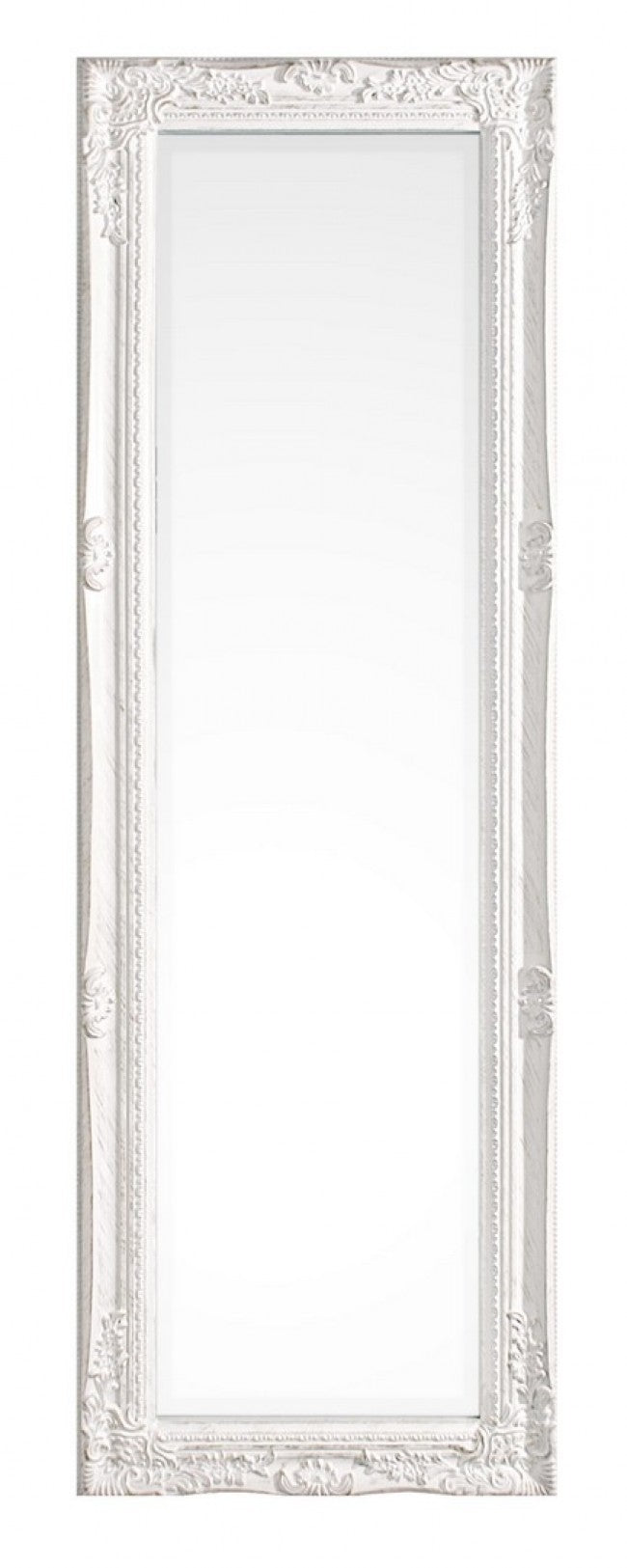Specchio Legno Bianco Classico da Interno 42x132 cm - HALL