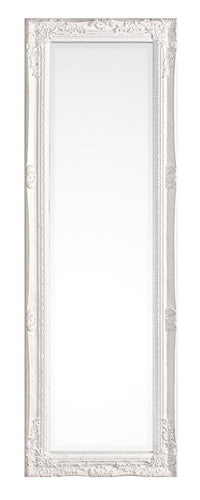 Specchio Legno Bianco Classico da Interno 42x132 cm - HALL