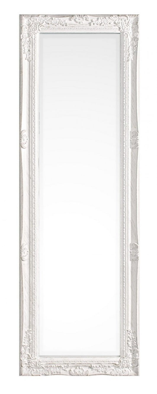 Specchio Legno Bianco Classico da Interno 42x132 cm - HALL