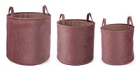 Set 3 Portaoggetti Poliestere Rosa Moderni da Interno - MIN-JUN